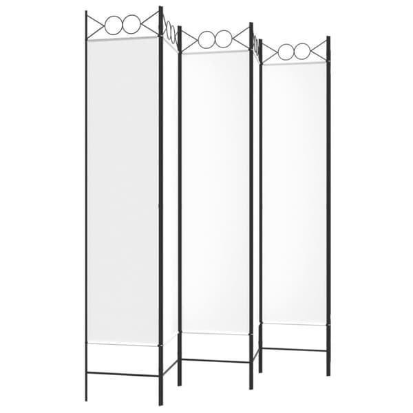 vidaXL 6-panels rumdeler 240x200 cm stof hvid