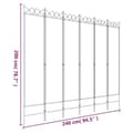 Miniatyrbillede 8 af 8: vidaXL 6-panels rumdeler 240x200 cm stof hvid