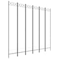 Miniatyrbillede 1 af 8: vidaXL 6-panels rumdeler 240x220 cm stof hvid