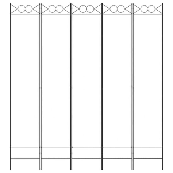 vidaXL 5-panels rumdeler 200x220 cm stof hvid