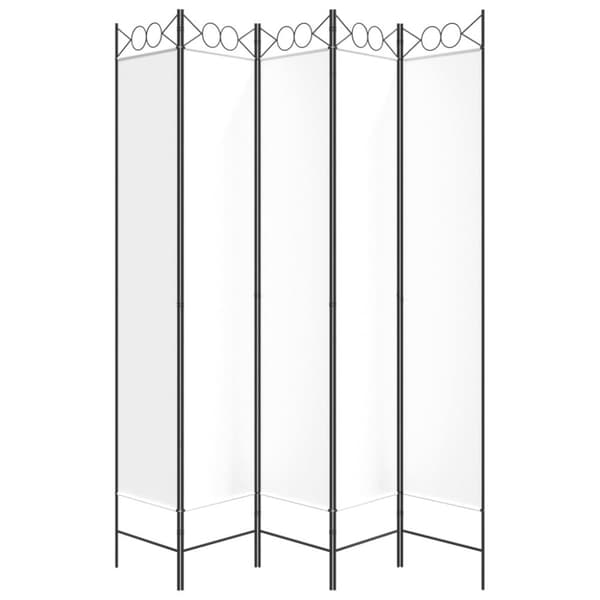 vidaXL 5-panels rumdeler 200x220 cm stof hvid