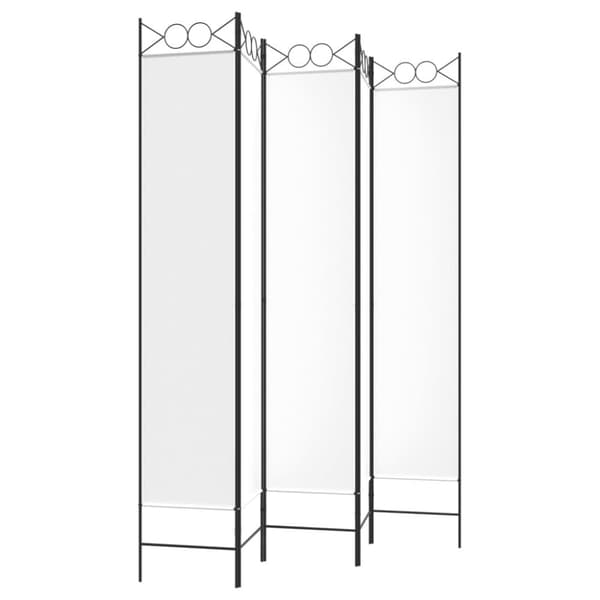vidaXL 5-panels rumdeler 200x220 cm stof hvid