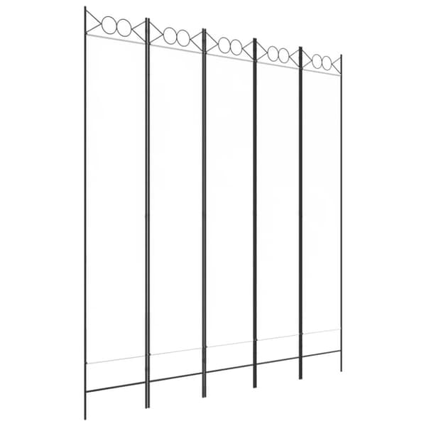 vidaXL 5-panels rumdeler 200x220 cm stof hvid