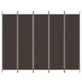 Miniatyrbillede 3 af 8: vidaXL 5-panels rumdeler 250x200 cm stof brun