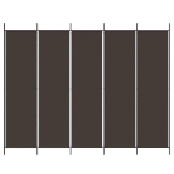 vidaXL 5-panels rumdeler 250x200 cm stof brun