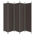 Miniatyrbillede 4 af 8: vidaXL 5-panels rumdeler 250x200 cm stof brun