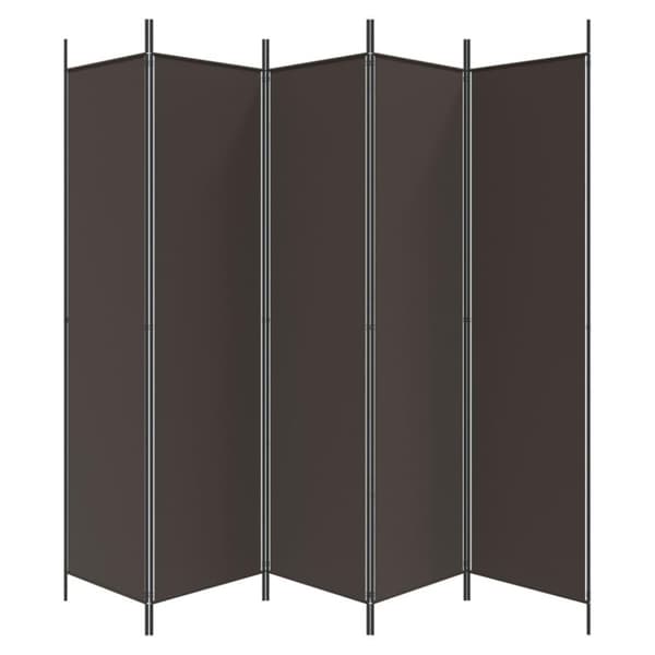 vidaXL 5-panels rumdeler 250x200 cm stof brun