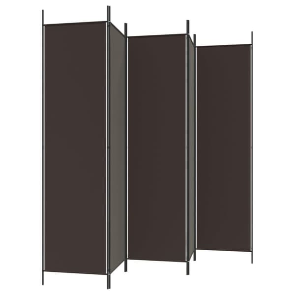 vidaXL 5-panels rumdeler 250x200 cm stof brun
