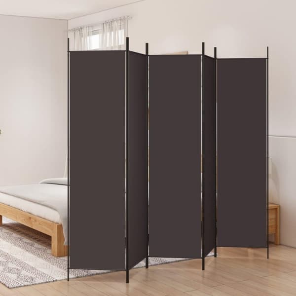 vidaXL 5-panels rumdeler 250x200 cm stof brun