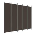 Miniatyrbillede 1 af 8: vidaXL 5-panels rumdeler 250x200 cm stof brun