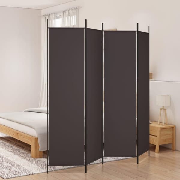 vidaXL 4-panels rumdeler 200x200 cm stof brun