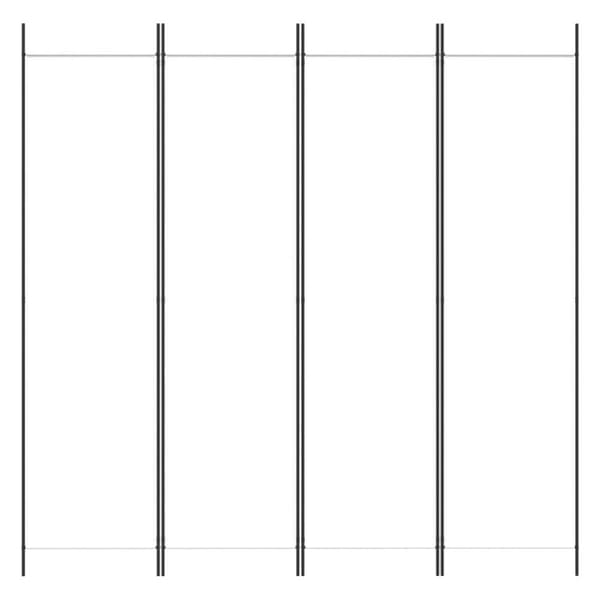 vidaXL 4-panels rumdeler 200x200 cm stof hvid