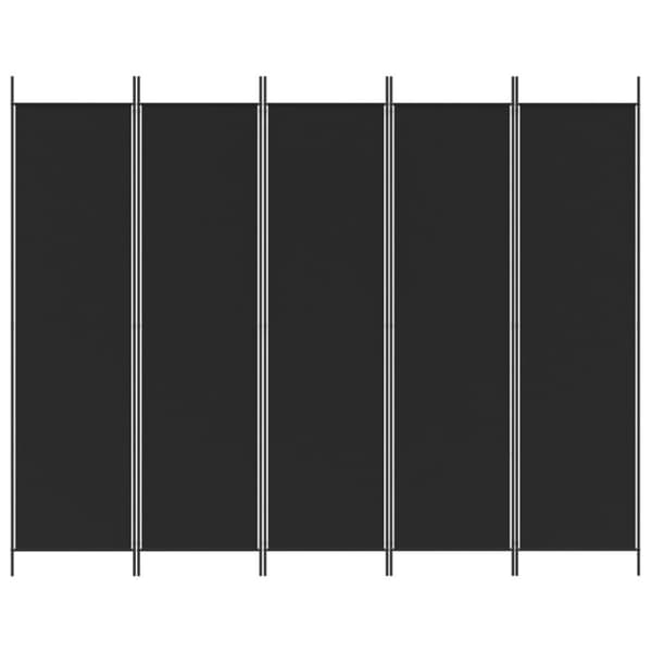 vidaXL 5-panels rumdeler 250x200 cm stof sort