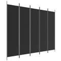 Miniatyrbillede 1 af 8: vidaXL 5-panels rumdeler 250x200 cm stof sort