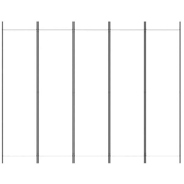 vidaXL 5-panels rumdeler 250x200 cm stof hvid