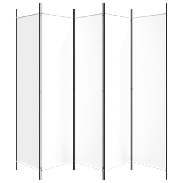 vidaXL 5-panels rumdeler 250x200 cm stof hvid