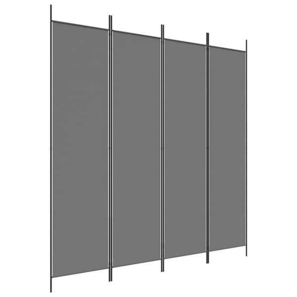 vidaXL 4-panels rumdeler 200x200 cm stof antracitgrå