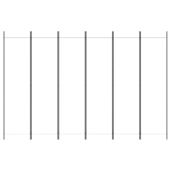 vidaXL 6-panels rumdeler 300x200 cm stof hvid