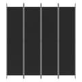 Miniatyrbillede 3 af 8: vidaXL 4-panels rumdeler 200x220 cm stof sort