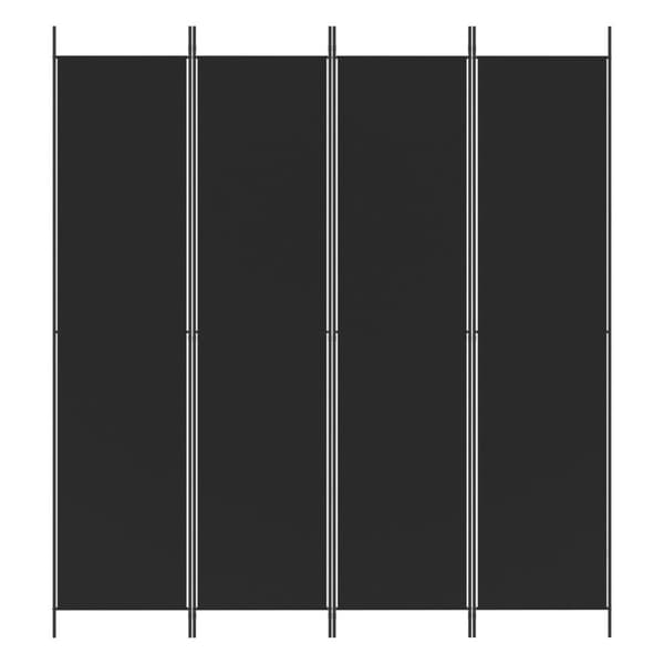 vidaXL 4-panels rumdeler 200x220 cm stof sort