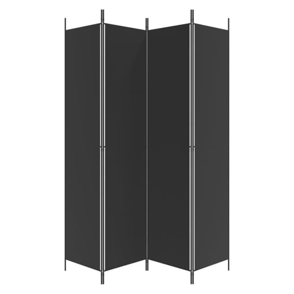 vidaXL 4-panels rumdeler 200x220 cm stof sort