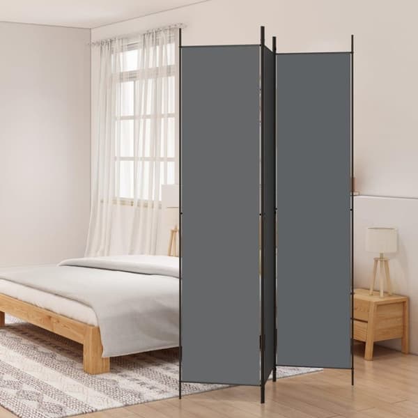vidaXL 3-panels rumdeler 150x220 cm stof antracitgrå