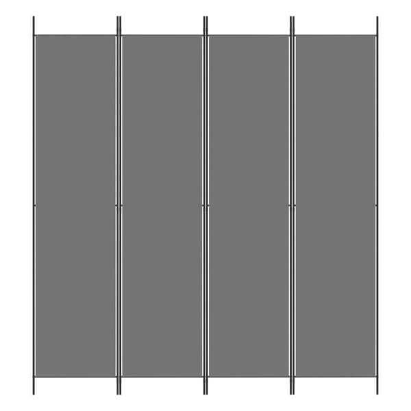 vidaXL 4-panels rumdeler 200x220 cm stof antracitgrå