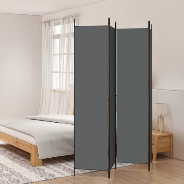 vidaXL 4-panels rumdeler 200x220 cm stof antracitgrå