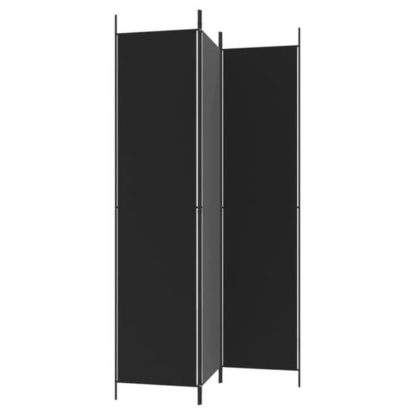 vidaXL 3-panels rumdeler 150x220 cm stof sort