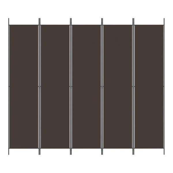 vidaXL 5-panels rumdeler 250x220 cm stof brun