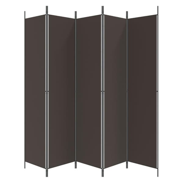 vidaXL 5-panels rumdeler 250x220 cm stof brun
