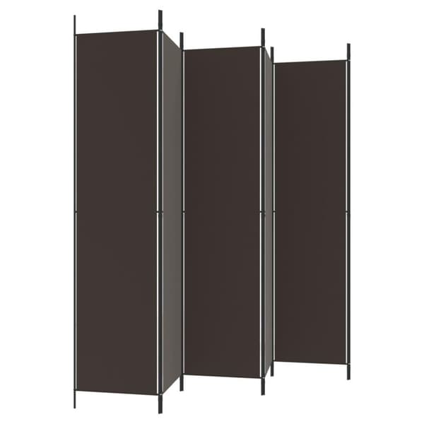vidaXL 6-panels rumdeler 300x220cm stof brun