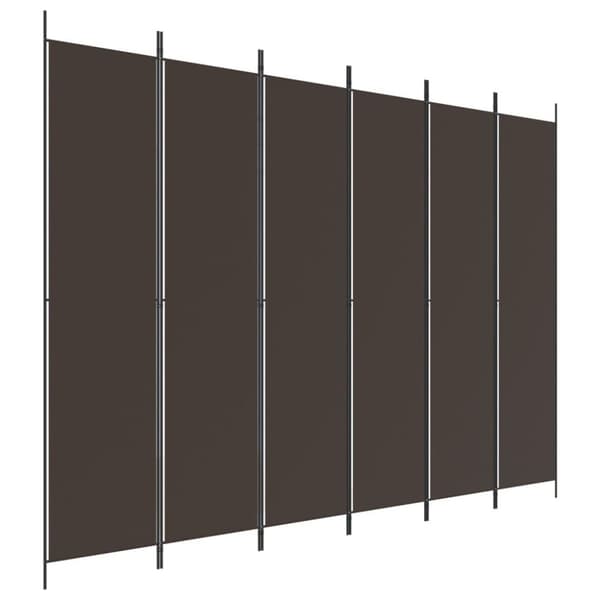 vidaXL 6-panels rumdeler 300x220cm stof brun