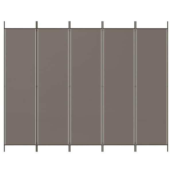 vidaXL 5-panels rumdeler 250x220 cm stof antracitgrå