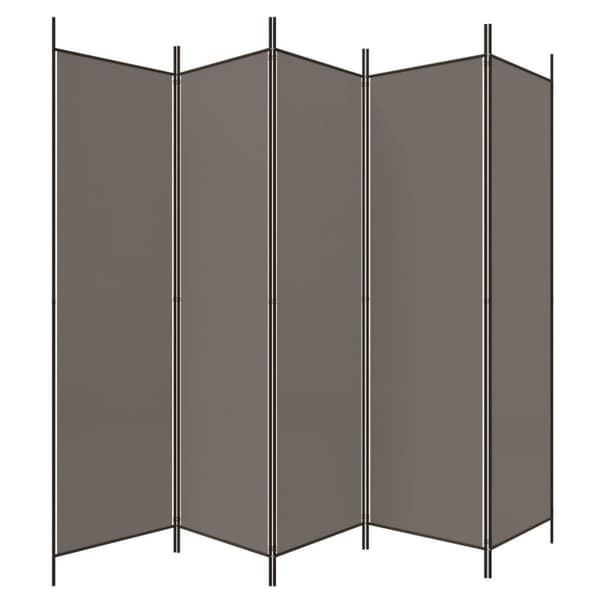 vidaXL 5-panels rumdeler 250x220 cm stof antracitgrå