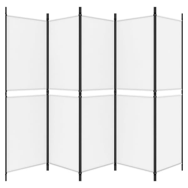 vidaXL 5-panels rumdeler 250x180 cm stof hvid
