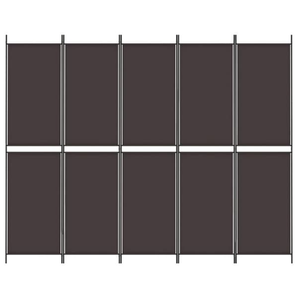 vidaXL 5-panels rumdeler 250x200 cm stof brun