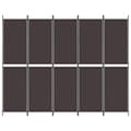 Miniatyrbillede 3 af 8: vidaXL 5-panels rumdeler 250x200 cm stof brun