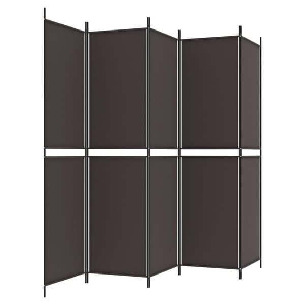 vidaXL 5-panels rumdeler 250x200 cm stof brun