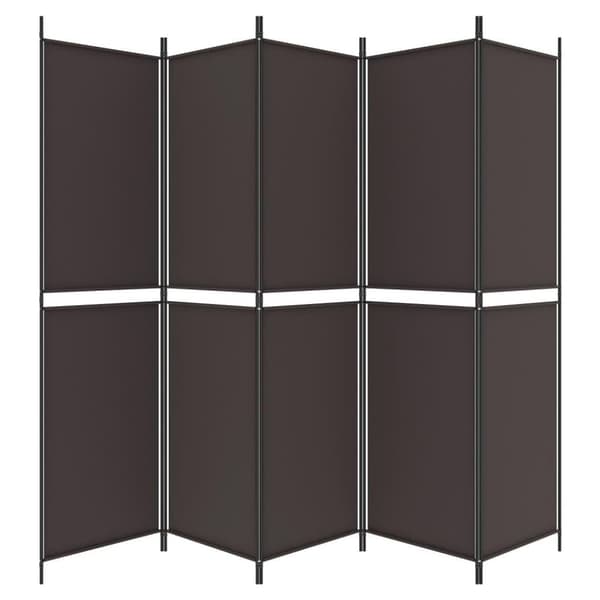 vidaXL 5-panels rumdeler 250x200 cm stof brun