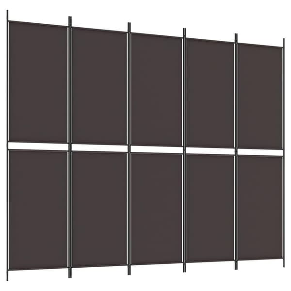 vidaXL 5-panels rumdeler 250x200 cm stof brun