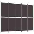 Miniatyrbillede 1 af 8: vidaXL 5-panels rumdeler 250x200 cm stof brun