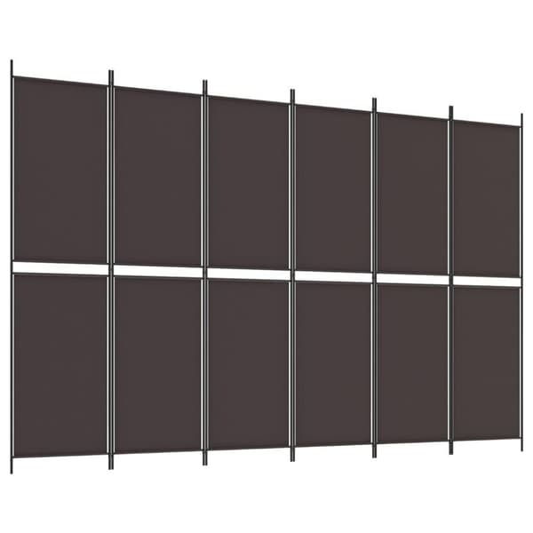 vidaXL 6-panels rumdeler 300x200 cm stof brun