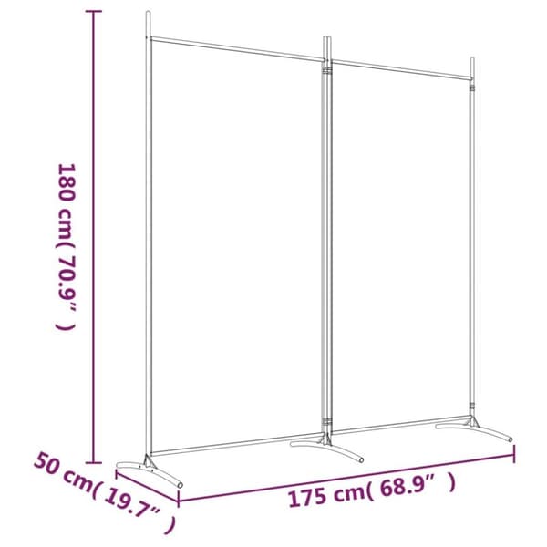 vidaXL 2-panels rumdeler 175x180 cm stof brun