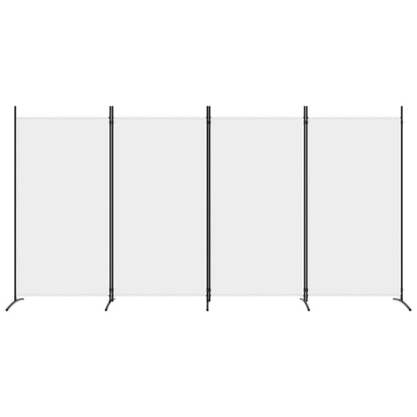 vidaXL Romdeler 4 paneler hvit 346x180 cm stoff