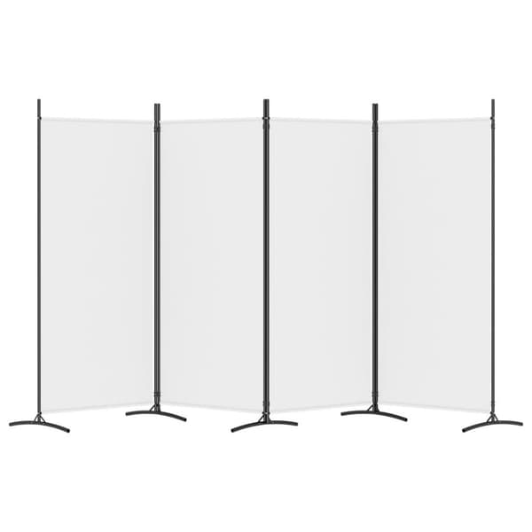vidaXL Romdeler 4 paneler hvit 346x180 cm stoff