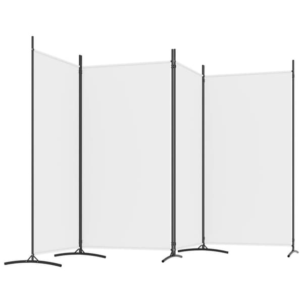 vidaXL Romdeler 4 paneler hvit 346x180 cm stoff