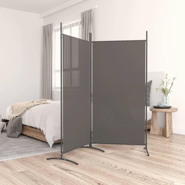 vidaXL Romdeler med 2 paneler antrasitt 175x180 cm stoff
