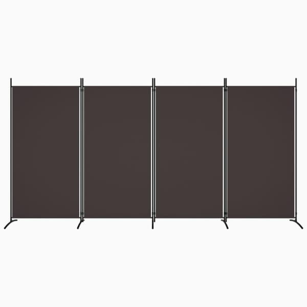 vidaXL Romdeler 4 paneler brun 346x180 cm stoff