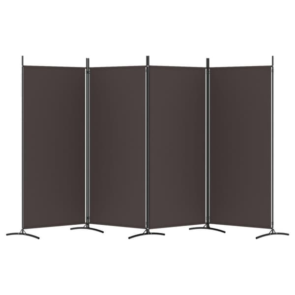 vidaXL Romdeler 4 paneler brun 346x180 cm stoff